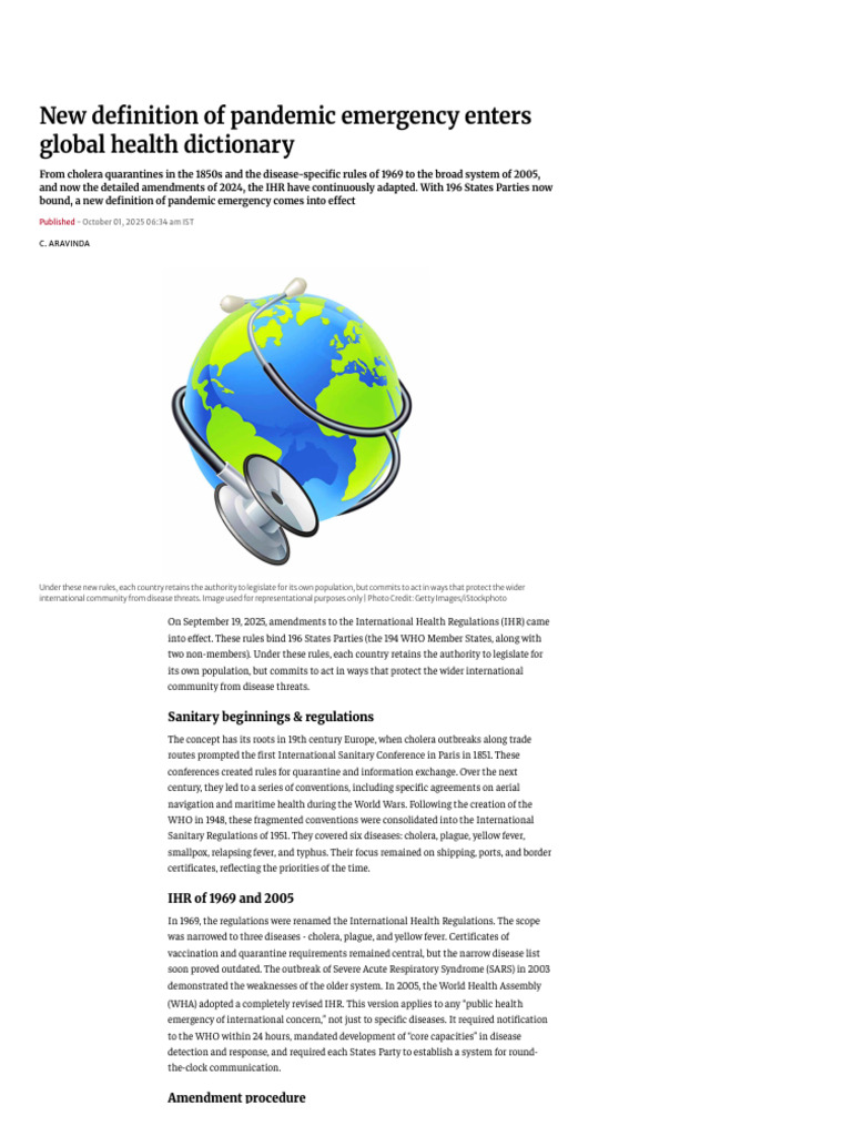 New Definition of Pandemic Emergency Enters Global Health Dictionary ...