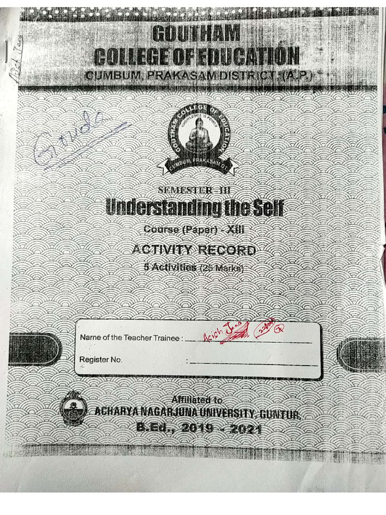Understanding The Self 3 RD Semester | PDF
