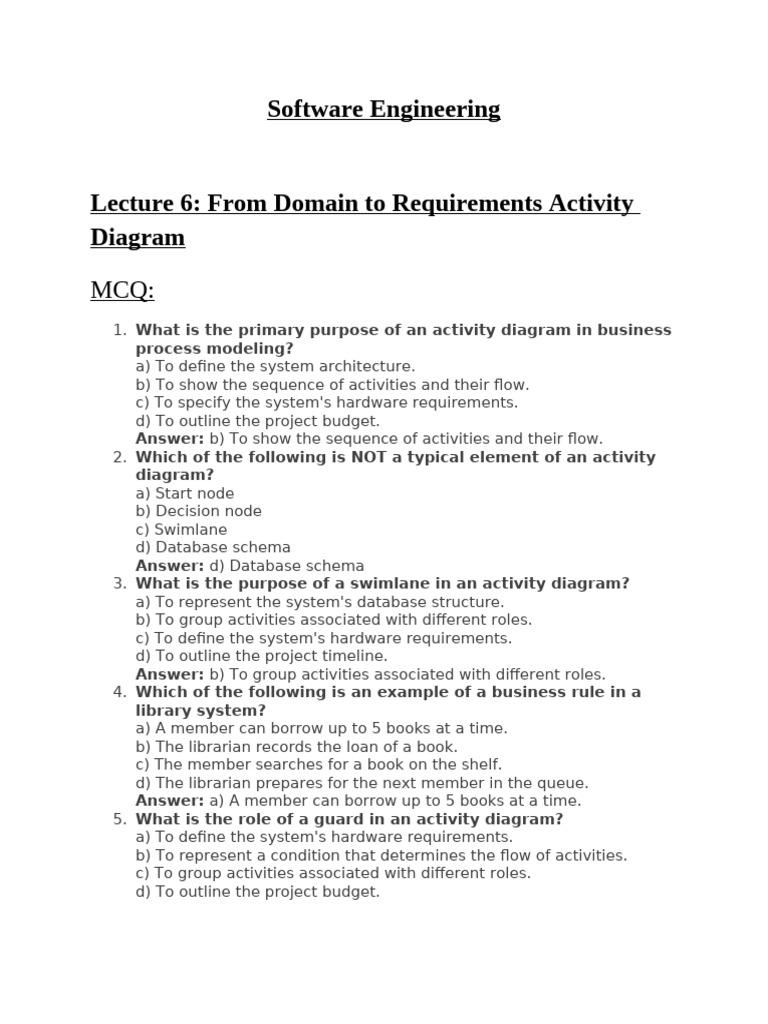 Activity Diagrams in Software Engineering | PDF | Software Engineering ...