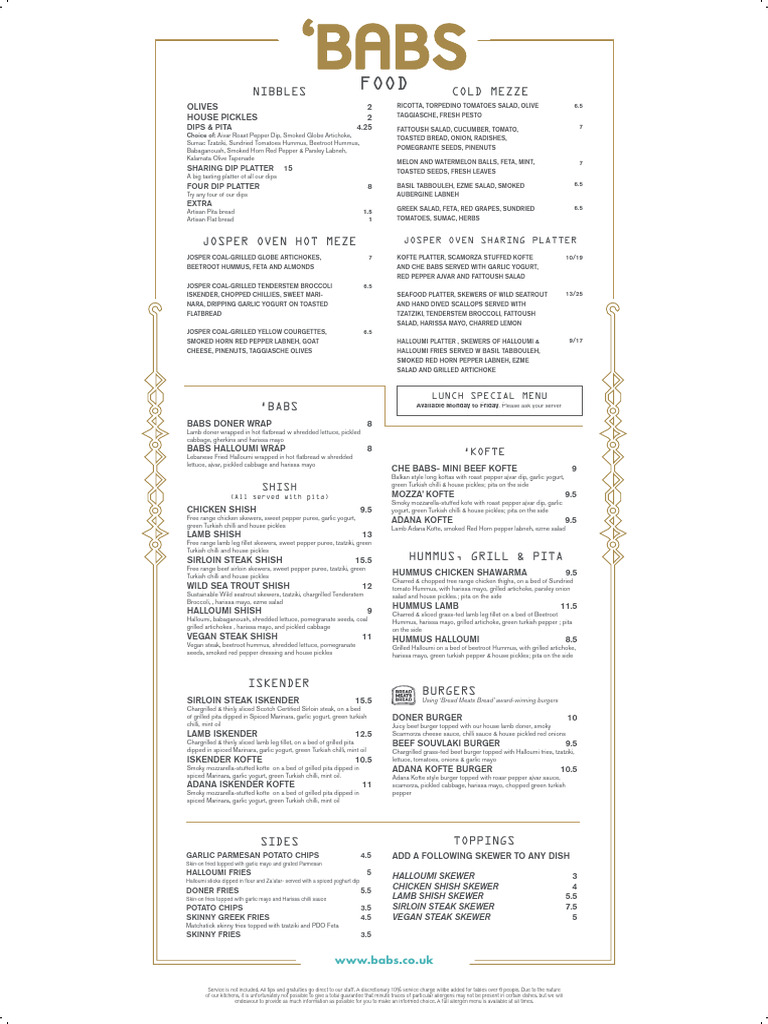 Babs Cafe Menu Highlights | PDF | French Fries | Pickling
