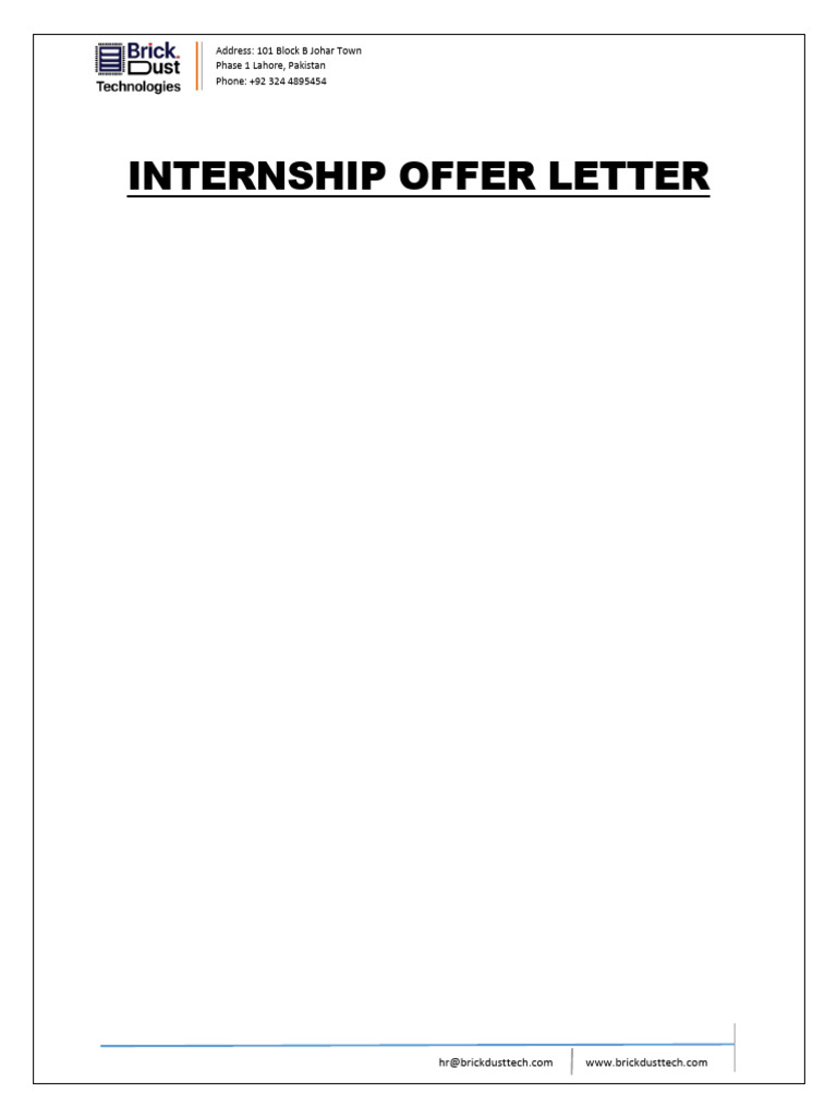 Internship Offer for Software Engineer Trainee | PDF