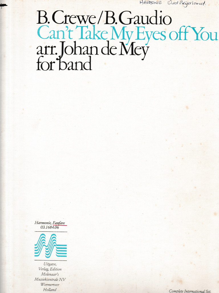 Partituur Can't Take My Eyes Off You | PDF
