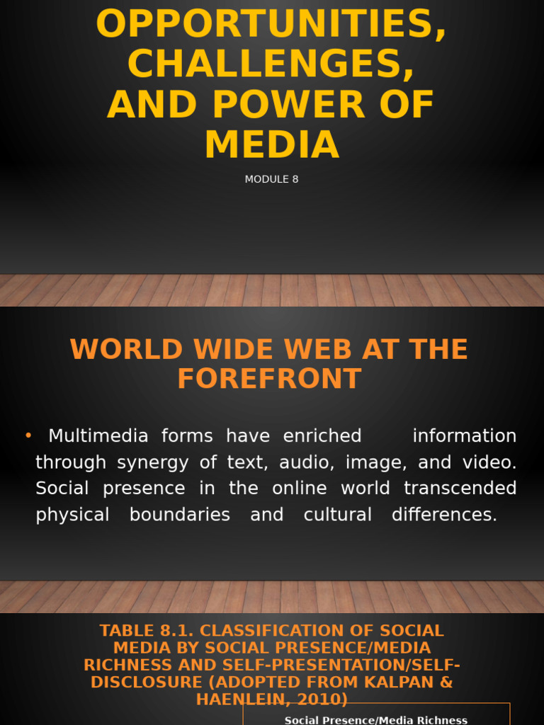 Module 8 Opportunities Challenges and Power of Media | PDF | Cybercrime ...