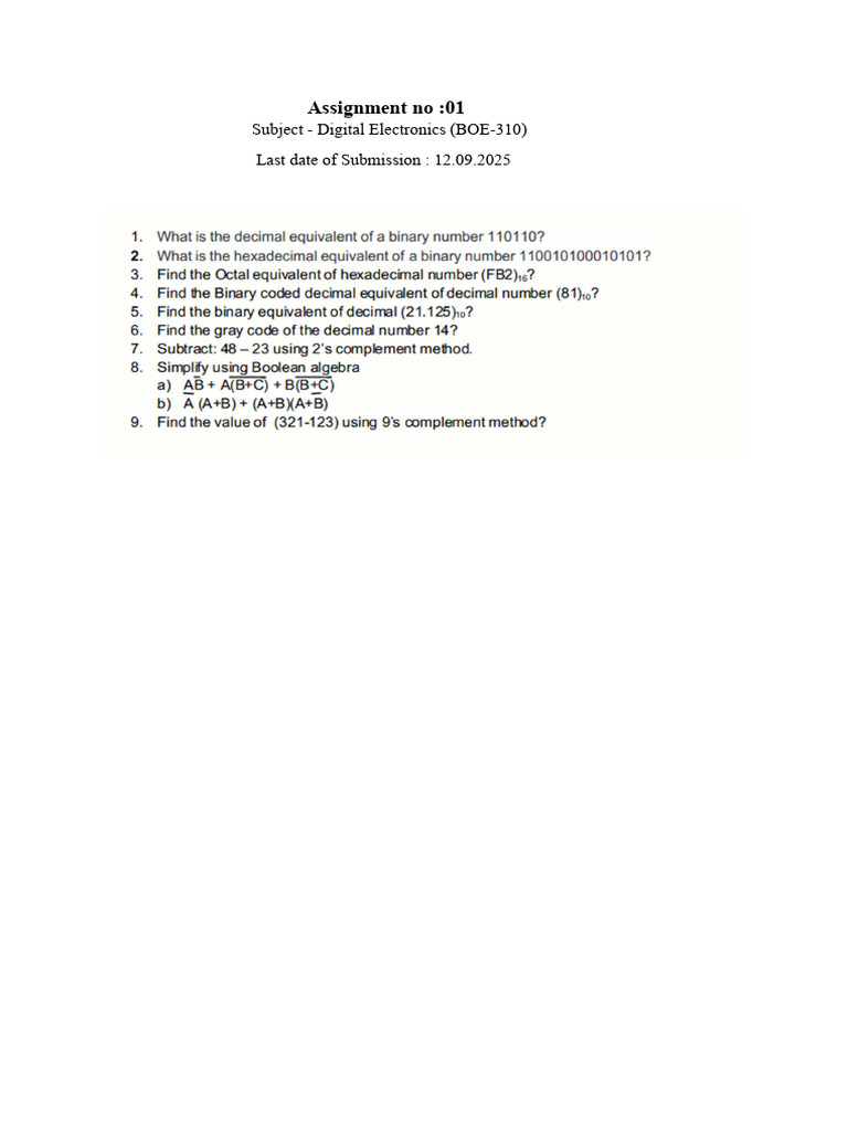 Assignment No 1 | PDF