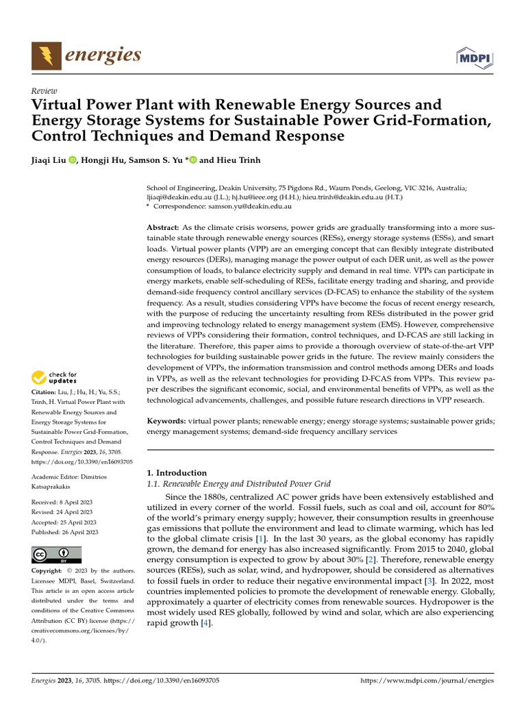 Energies | PDF | Electrical Grid | Renewable Energy