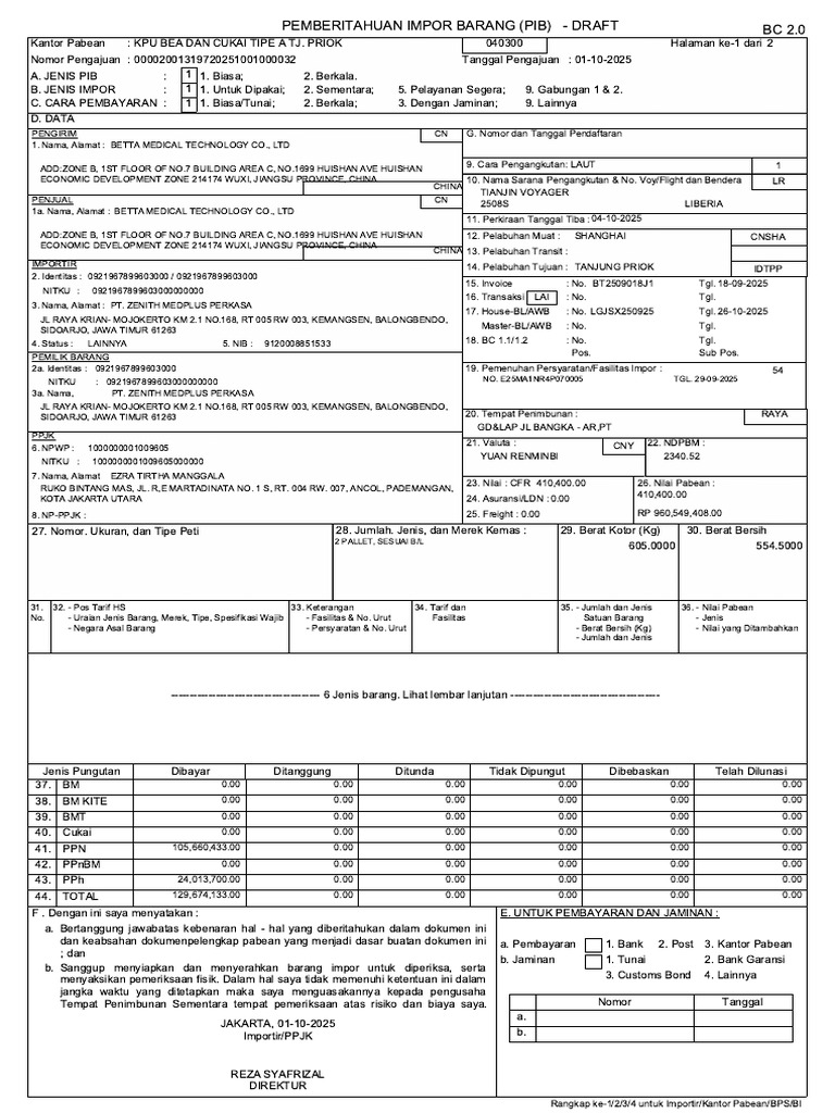 Draft Pib Zenith 000032 | PDF
