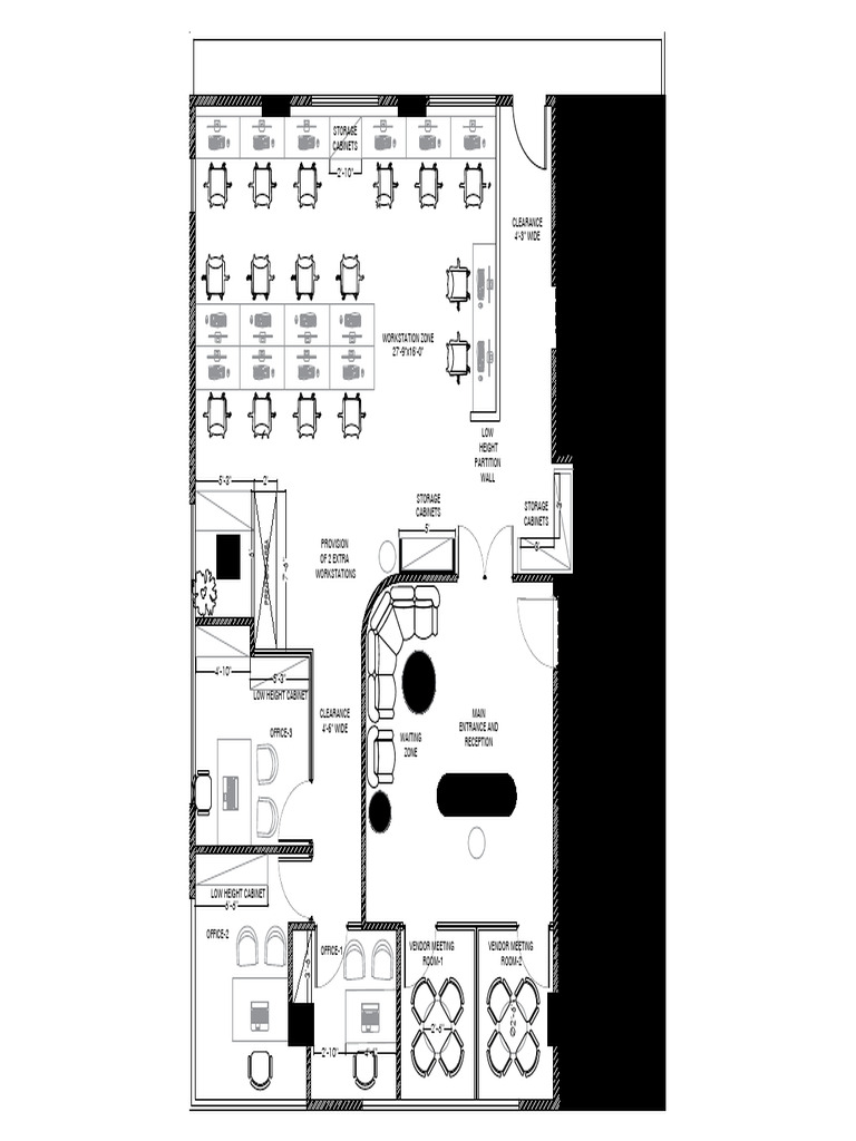 Office Layout Plan with Workstations | PDF