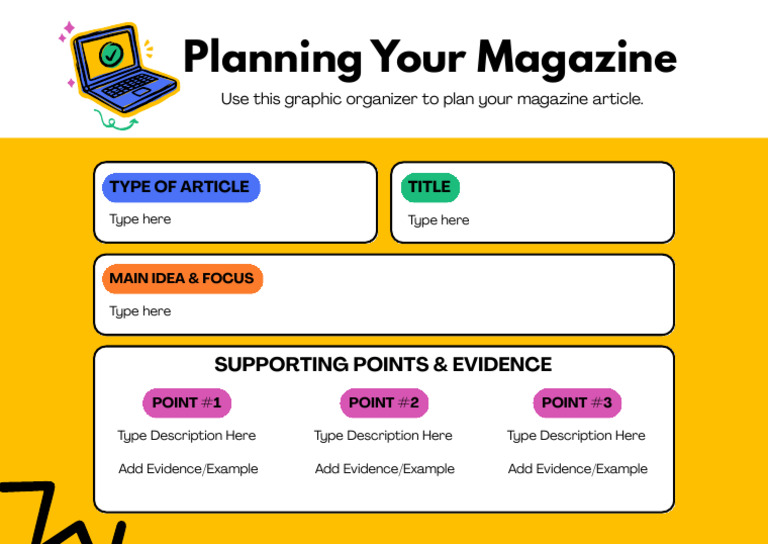 Planning Your Article Graphic Organizer in Colorful Handwritten Style | PDF