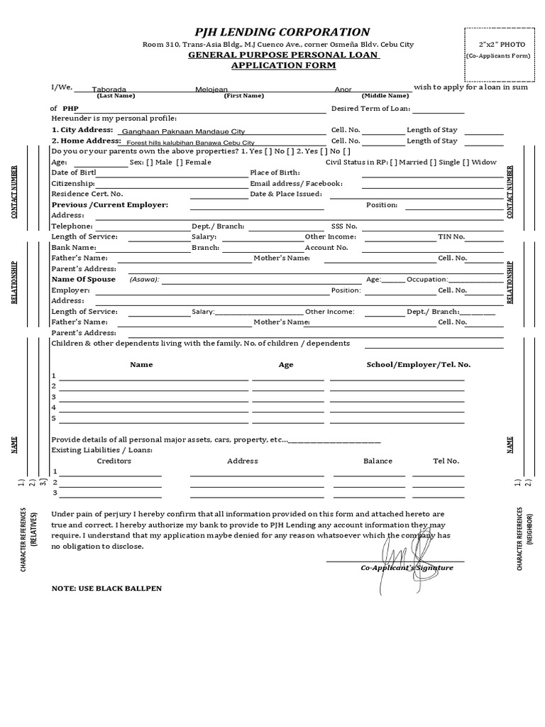 PDF 20co Application 20form CM | PDF