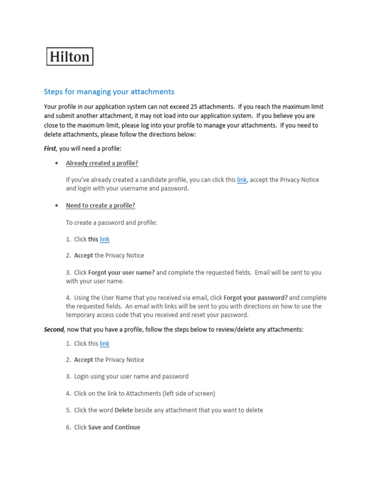 Steps For Managing Your Attachments | PDF