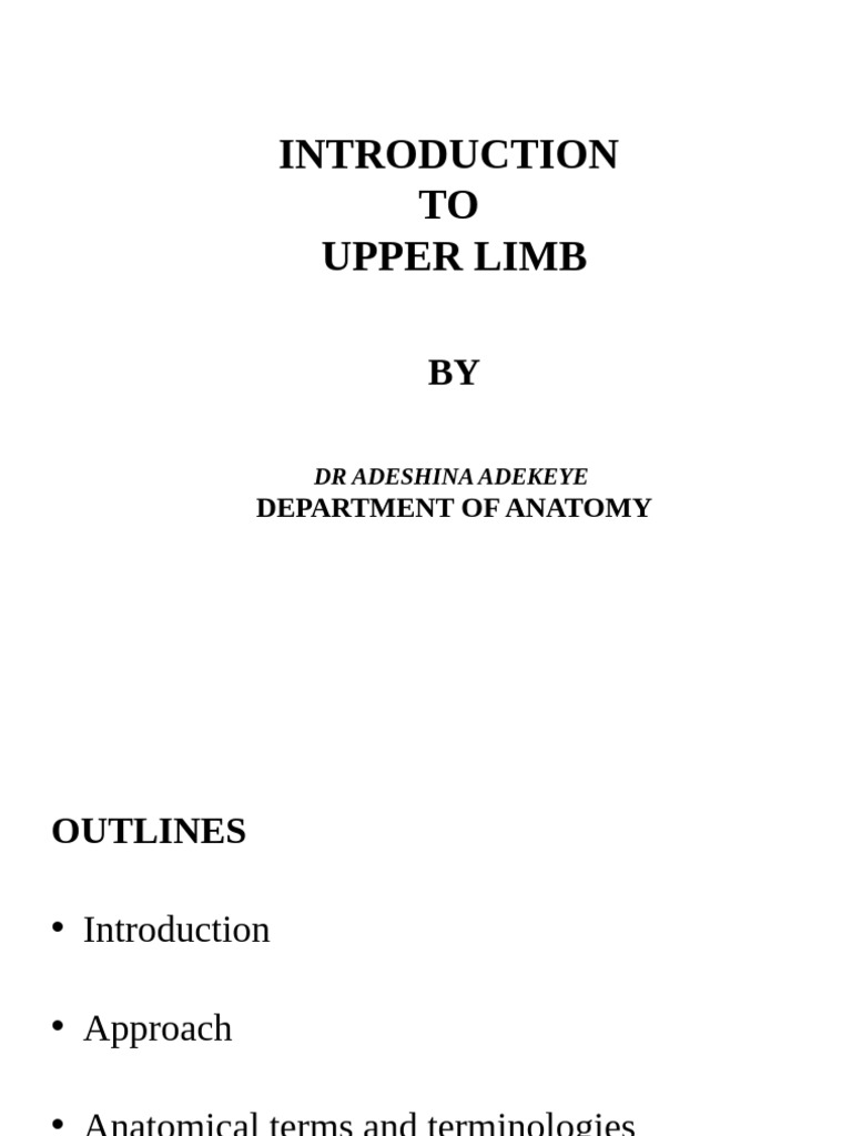 Anatomy of the Upper Limb Explained | PDF | Anatomical Terms Of Motion ...