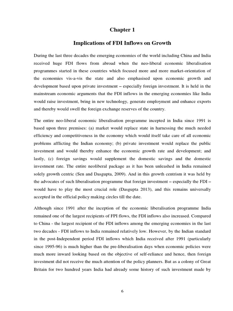 Impact of FDI on India's Economic Growth | PDF | Foreign Direct ...