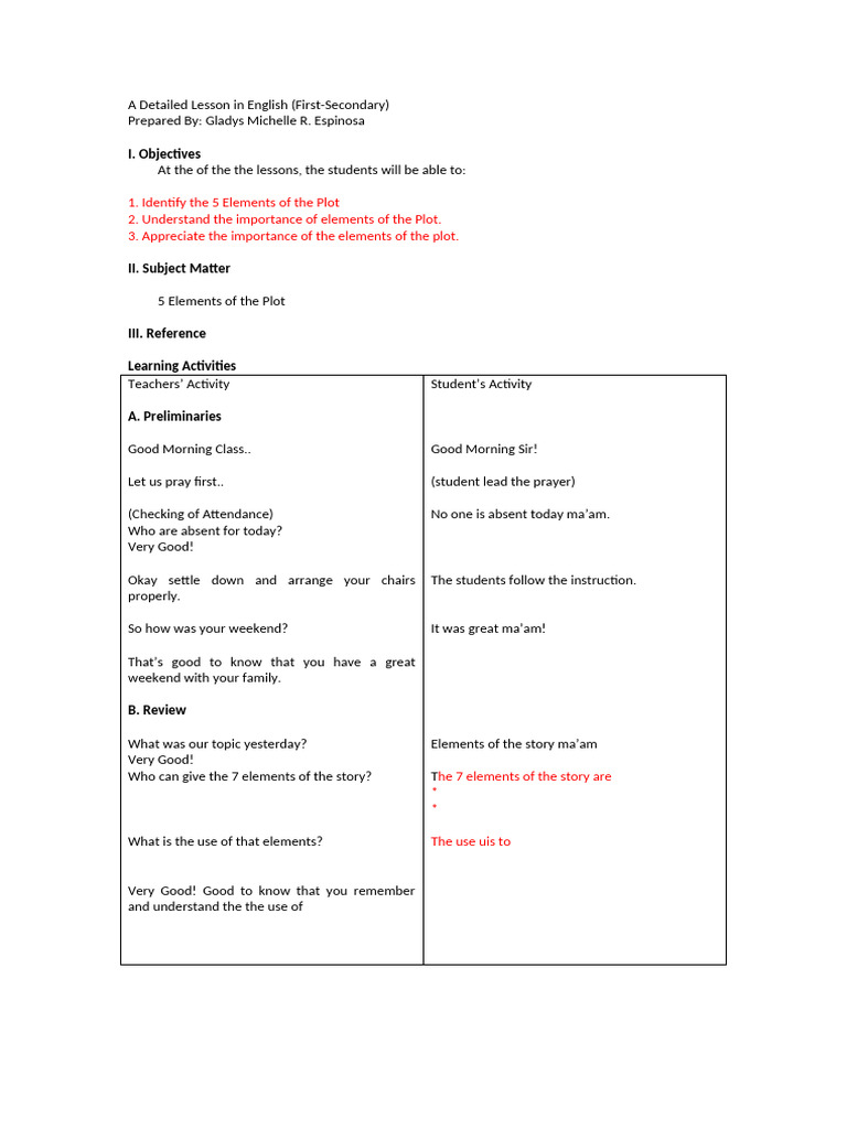 Understanding 5 Elements of Plot | PDF