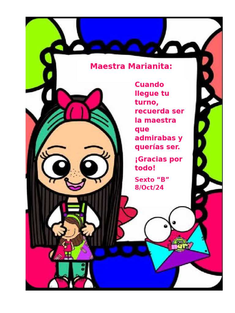 Mensaje de agradecimiento a la maestra | PDF