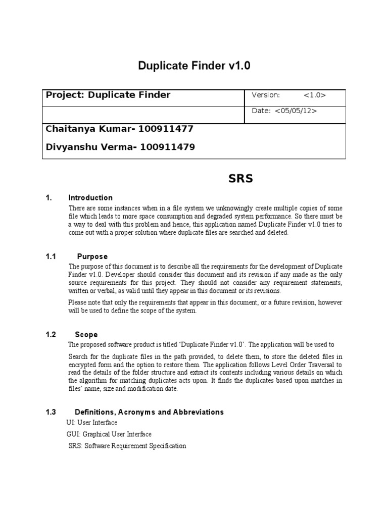 SRS | PDF | Finder (Software) | Graphical User Interfaces
