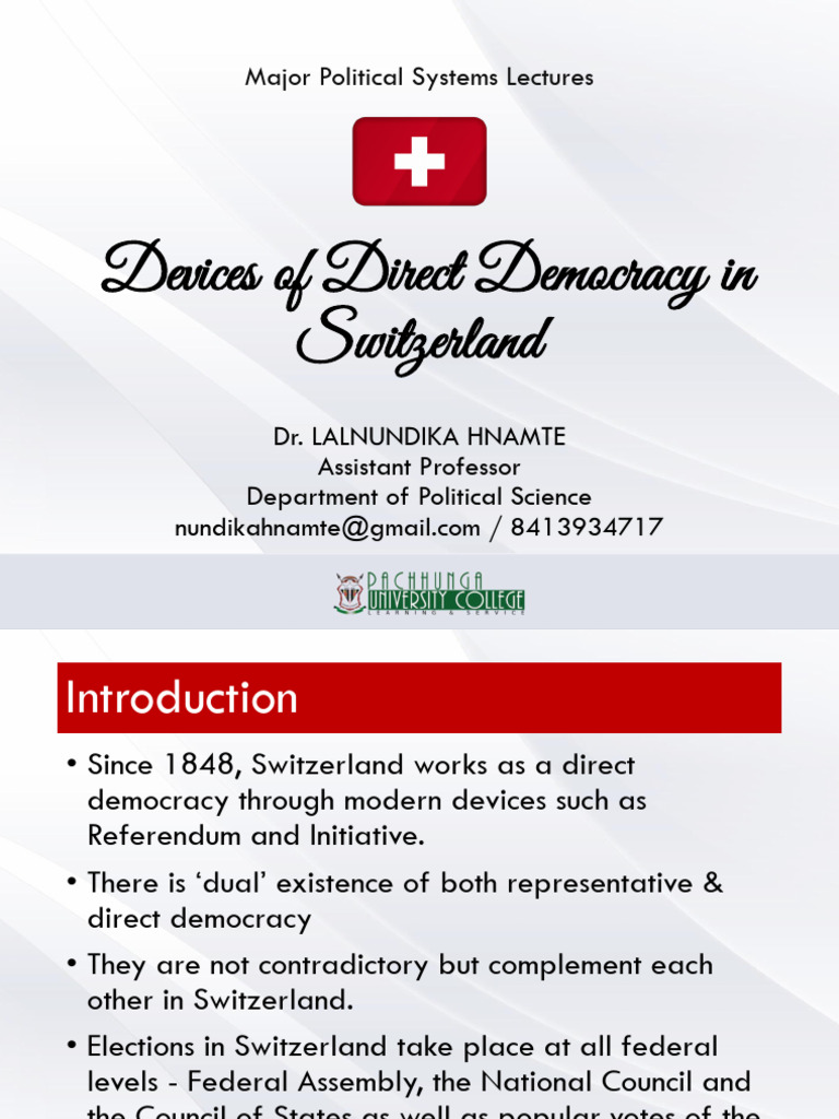 3.5 Devices of Direct Democracy in Switzerland | PDF | Group Decision ...