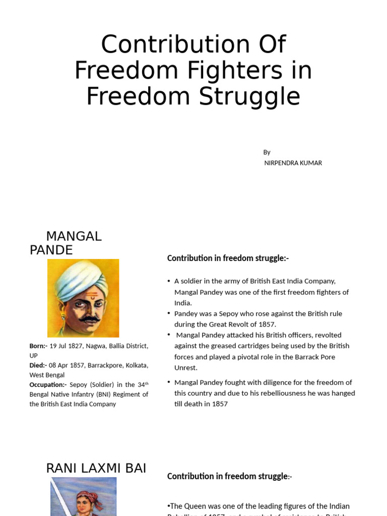 Key Freedom Fighters of India | PDF | Indian Independence Movement ...