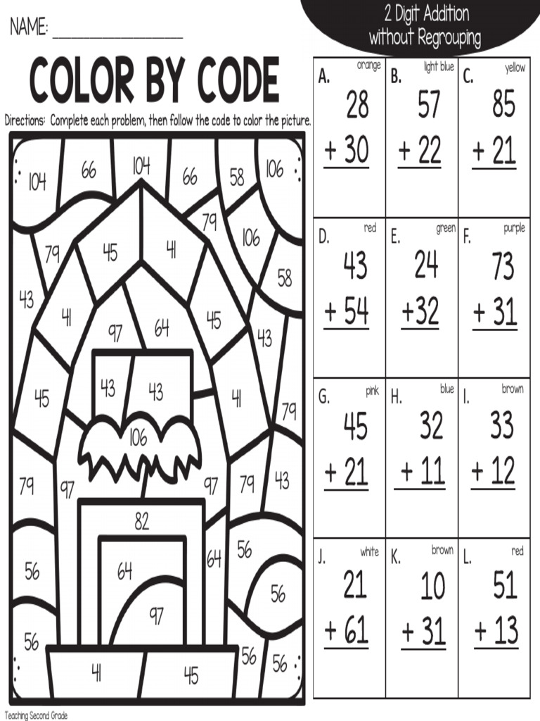 Color by Code: Directions:: Completee Eachh Problem,, Thenn Follow W ...