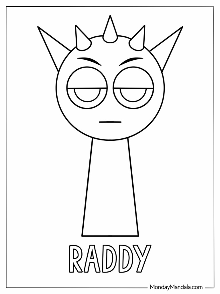 Easy Raddy Coloring Page For Kids | PDF