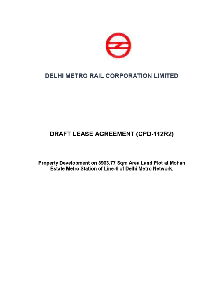 Delhi Metro Lease Agreement for Property Development | PDF | Lease ...