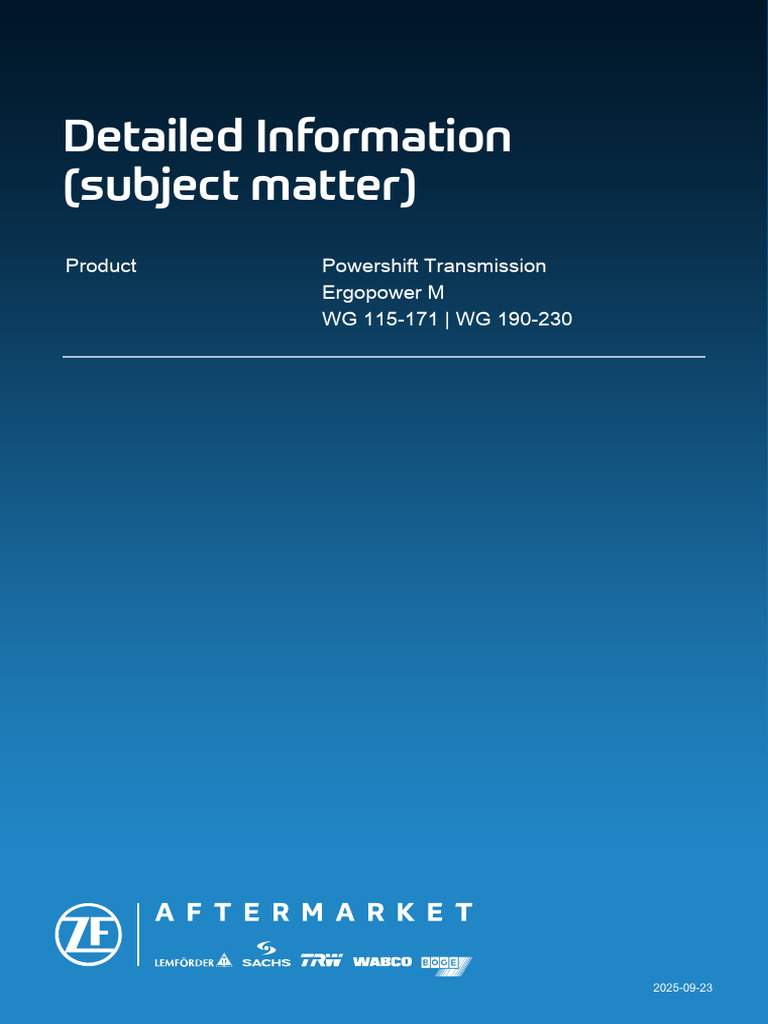 ZF Powershift Transmission Maintenance Guide | PDF | Noise | Information