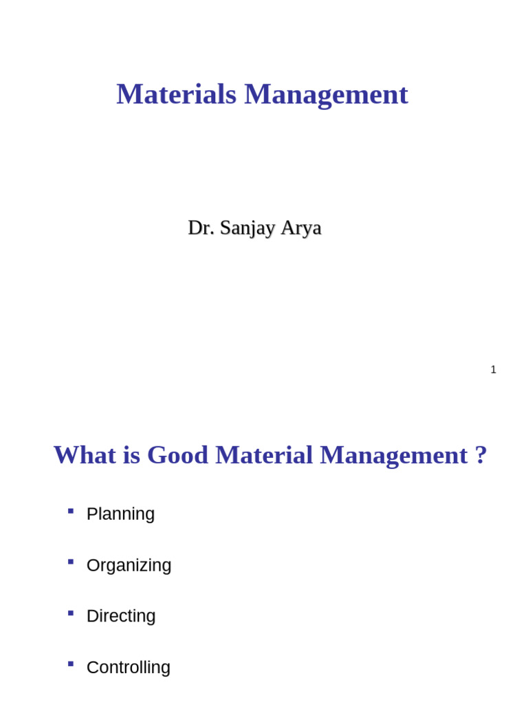Effective Materials Management Guide | PDF | Inventory | Procurement