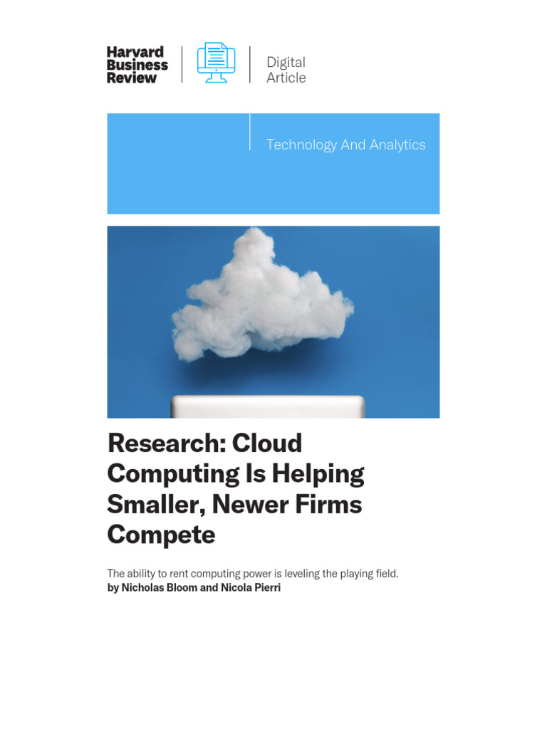 Cloud Computing Boosts Small Firms | PDF | Cloud Computing | Wearable ...