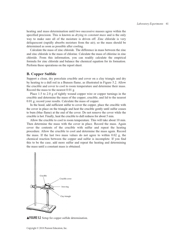 B. Copper Sulfide: Drying To Constant Mass | PDF