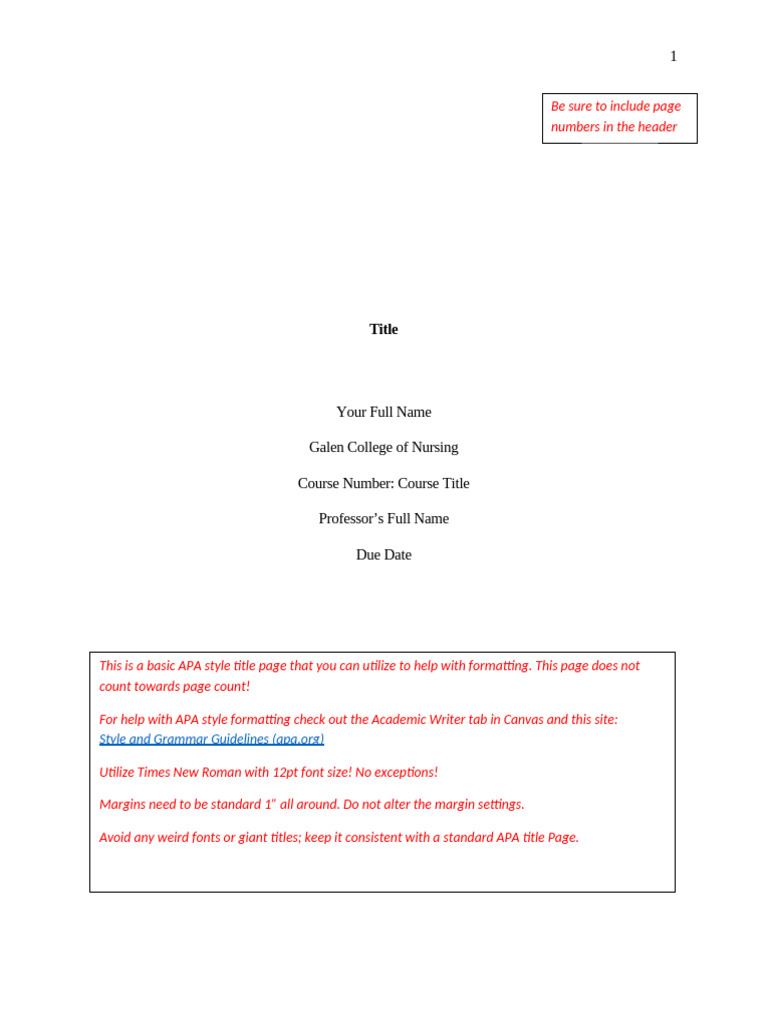 APA Formatting for Pathophysiology Papers | PDF | Apa Style | Citation