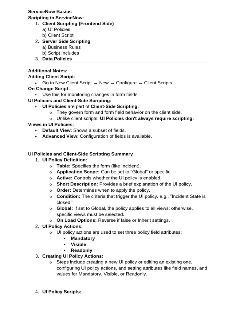 ServiceNow Scripting Essentials Guide | PDF | Client–Server Model ...