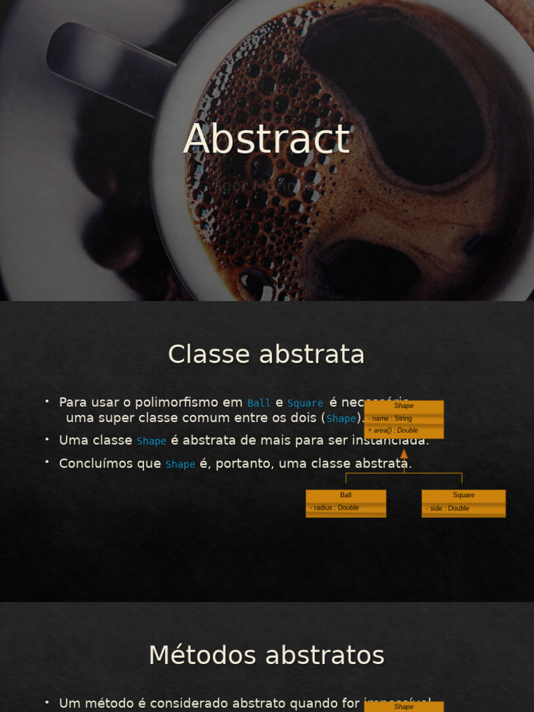 Classe Abstrata e Polimorfismo em Java | PDF | Classe (programação de ...