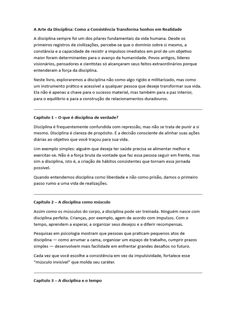 A Arte da Disciplina e Seus Benefícios | PDF | Motivação | Motivacional
