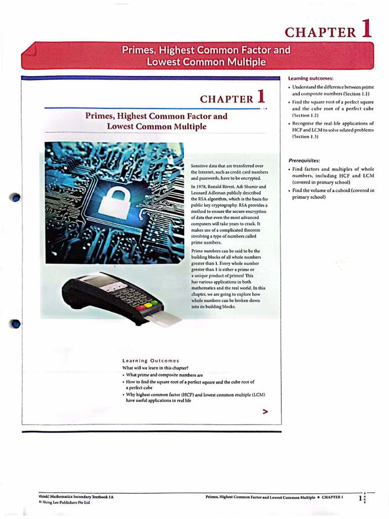 Chapter 1 - Primes, Highest Common Factor and Lowest Common Multiple | PDF