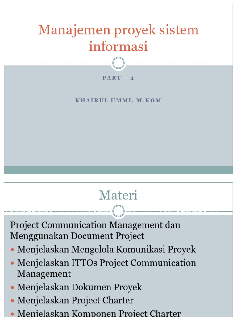 Manajemen Komunikasi Proyek TI | PDF
