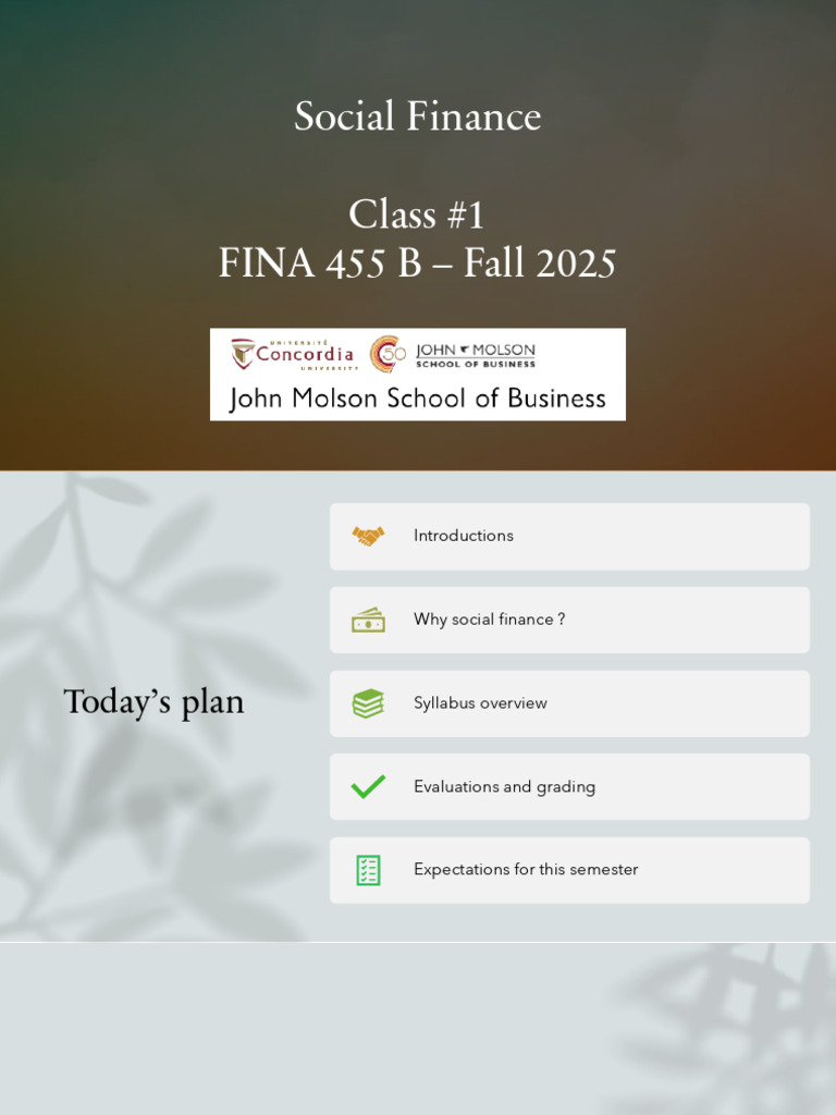 Introduction to Social Finance Course | PDF | Diversification (Finance ...