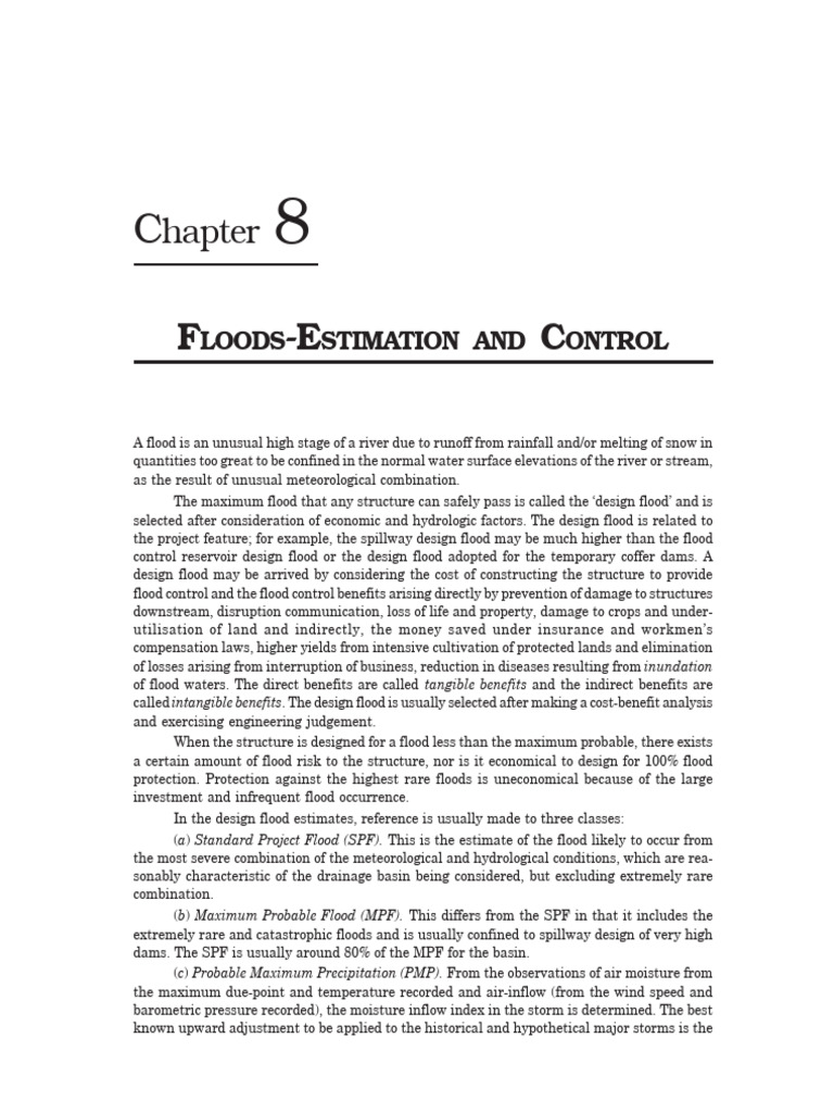 Chapter 8 Floods-Estimation and Control | PDF | Flood | Discharge ...