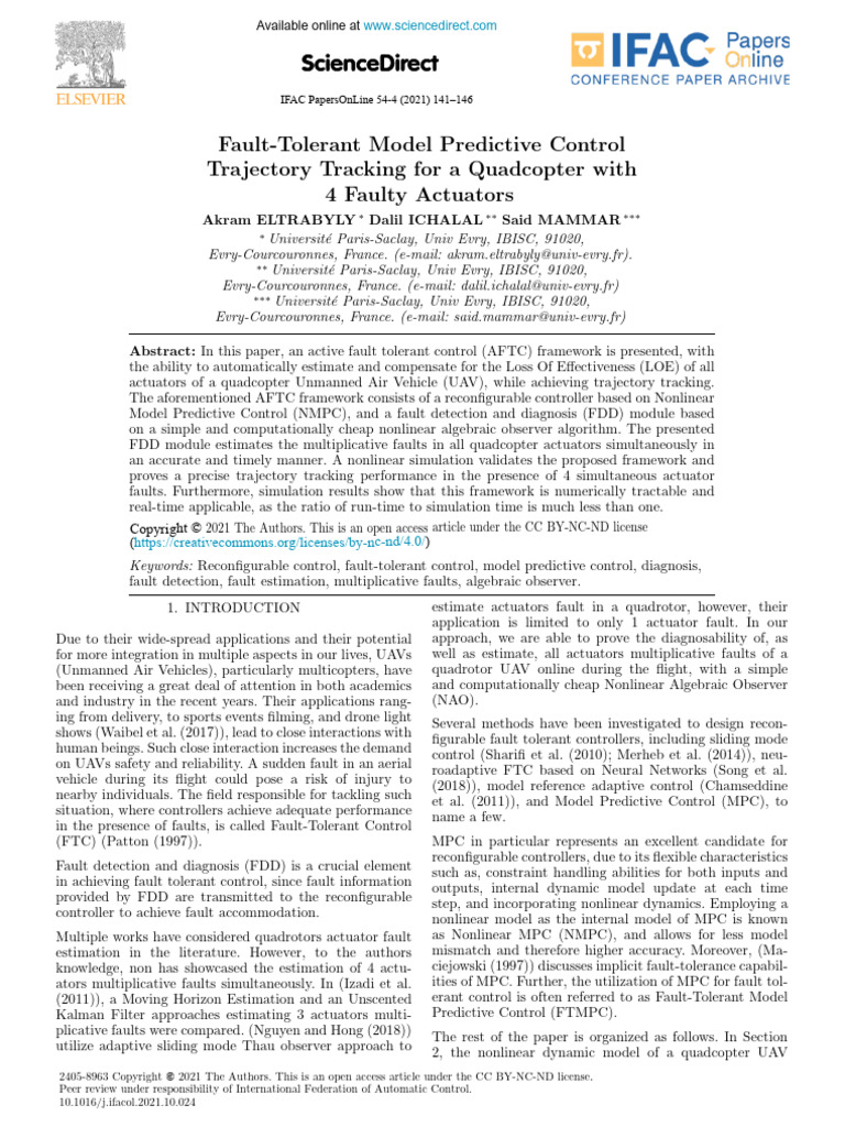 Fault-Tolerant Model Predictive Control Trajectory Tracking For A ...