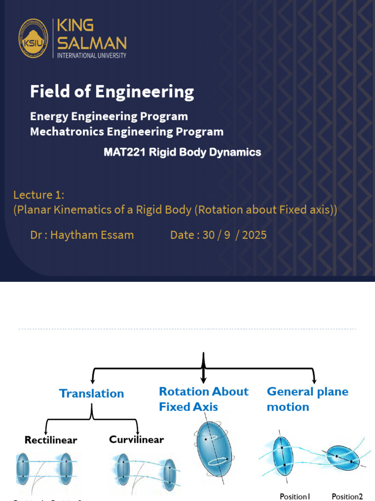 Planar Kinematics of Rigid Bodies | PDF | Rotation Around A Fixed Axis ...