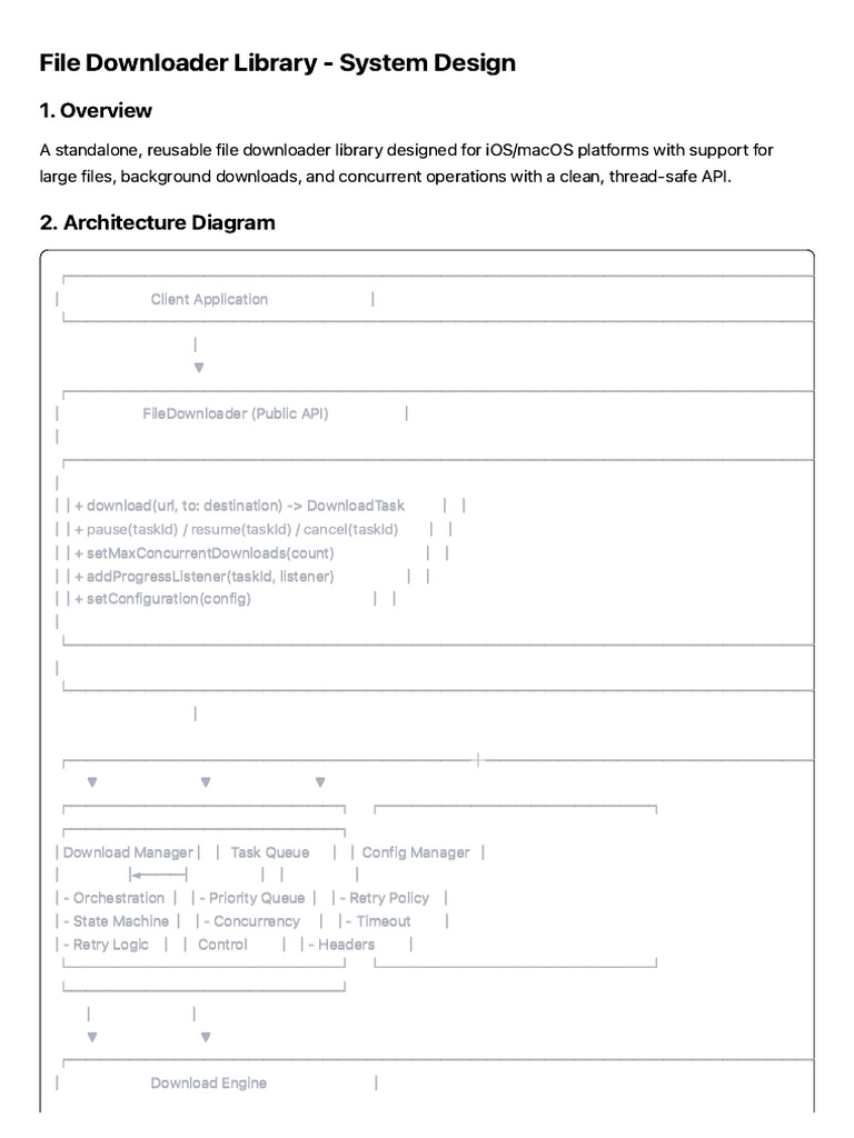 iOS/macOS File Downloader Library Design | PDF | Swift (Programming ...