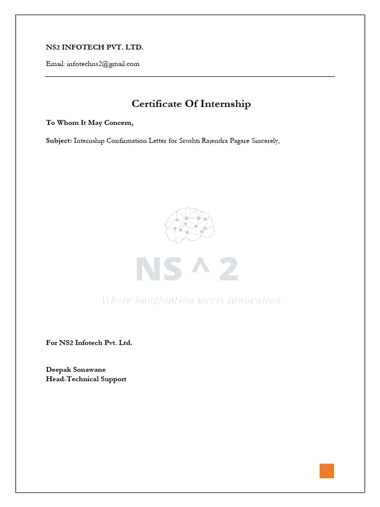 Internship Letter QdofYuG | PDF