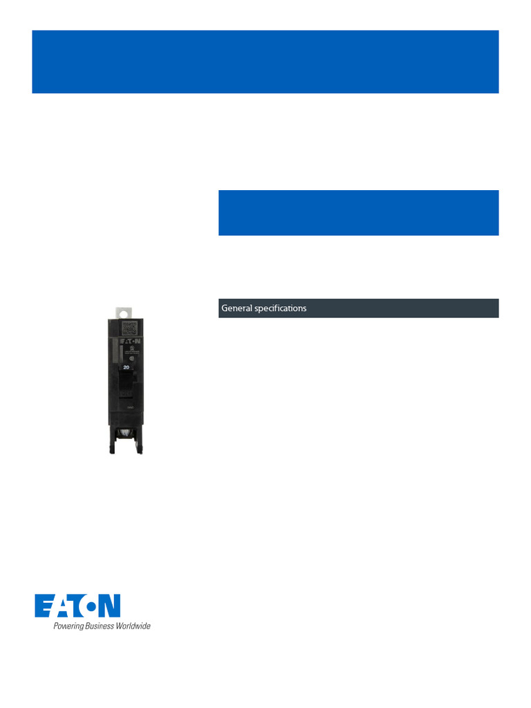 Eaton GHB1015 Circuit Breaker Specs | PDF | Alternating Current | Power ...
