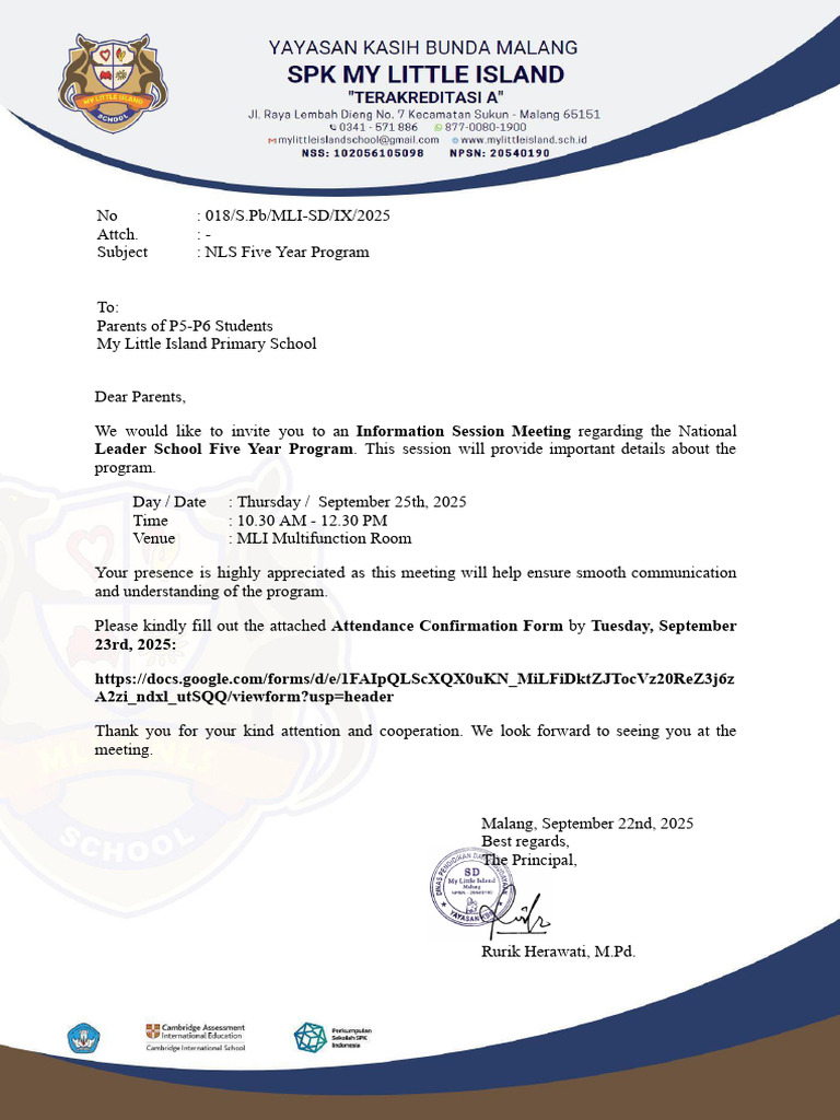 NLS Five Year Program Info Session | PDF