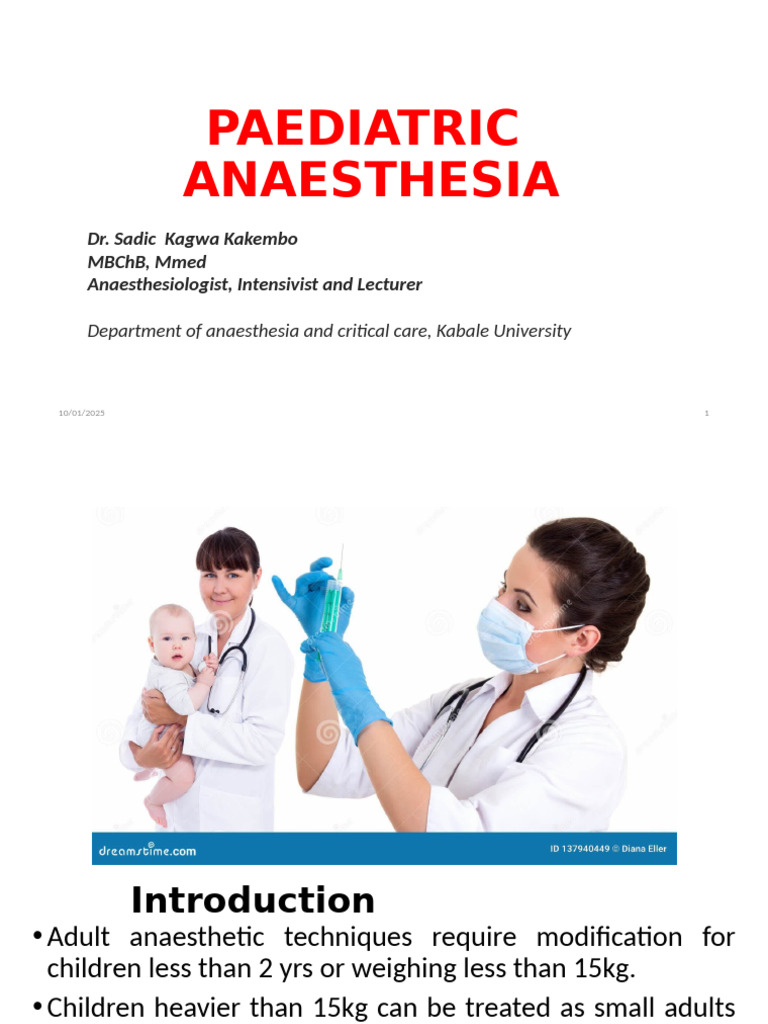 Pediatric Anesthesia Techniques Explained | PDF | Heart | Breathing