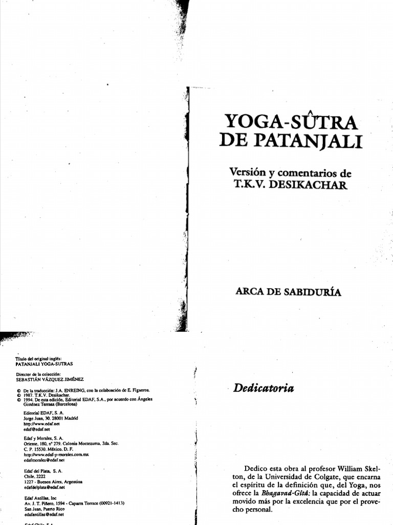 Yoga Sutra de Pantanjali | PDF | Patanjali | Mente