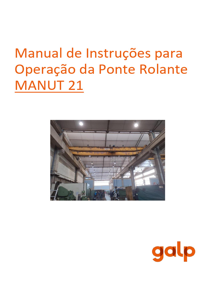 Manual de Operação da Ponte Rolante MANUT 21 | PDF