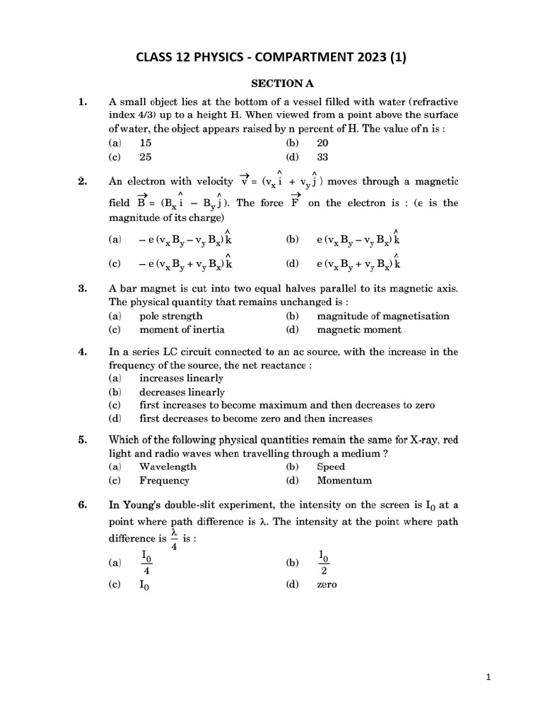 1) 2023 - Compart 1 QN Only | PDF