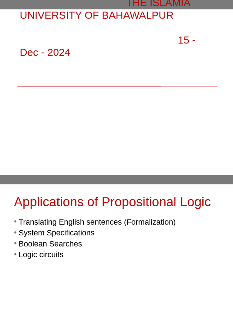 Propositional Logic Applications Guide | PDF | Contradiction | Mathematics