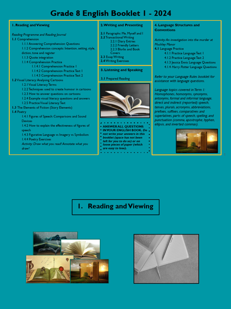 Grade 8 English Language Skills Guide | PDF | English Language