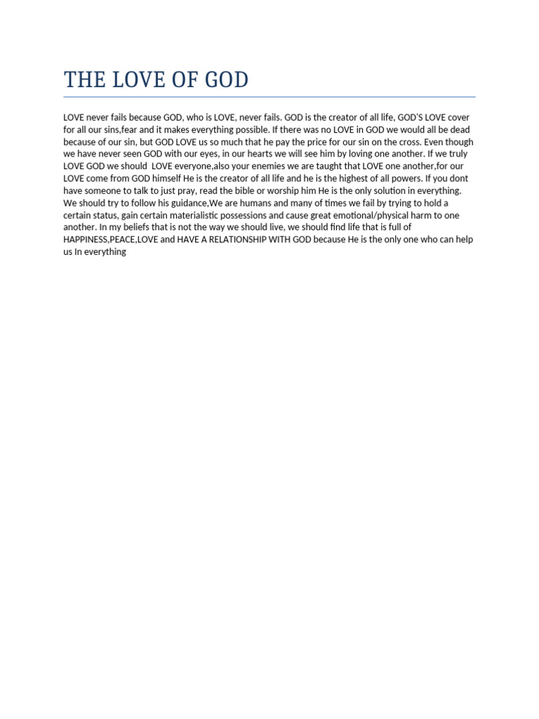 The Love of God | PDF