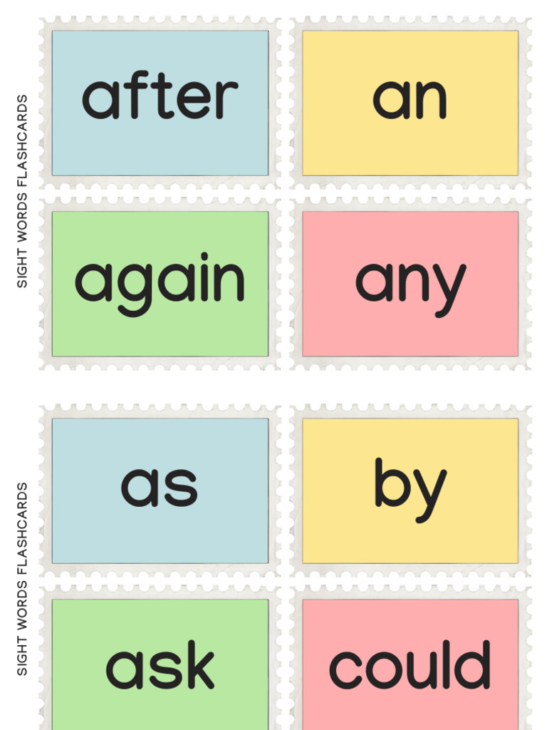 Dolch Sight Words Grade 1 Flashcards (41 Words) | PDF